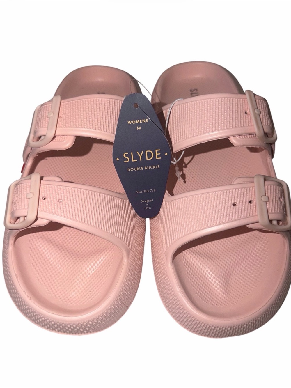 *new* Slyde Women's Double Buckle Sandals in Pale Pink